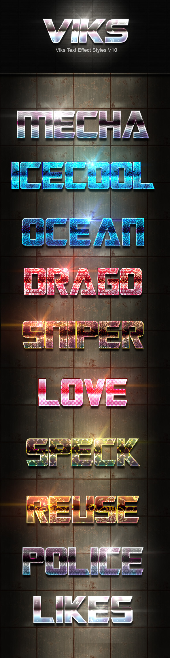 Viks Text Effect Styles V10 - Text Effects Styles