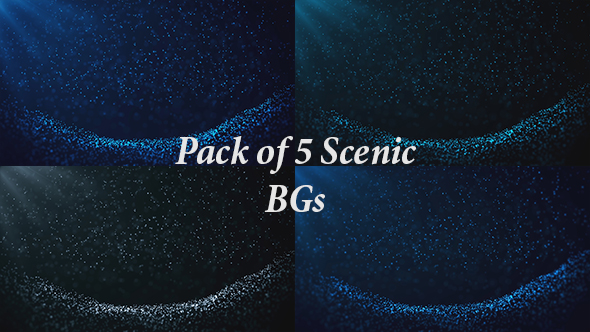 Blue Cinematic Scenic Particles Backgrounds Pack