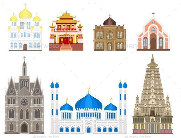 Cathedral Church Temple Traditional Building - Objects Vectors