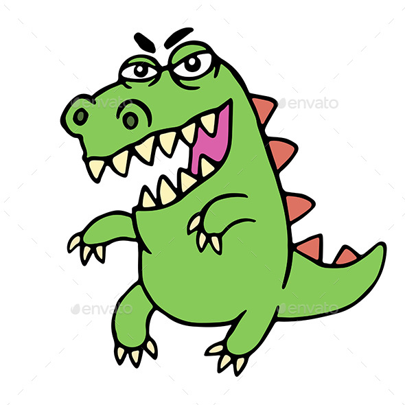 Angry Cartoon Dinosaur - Animals Characters