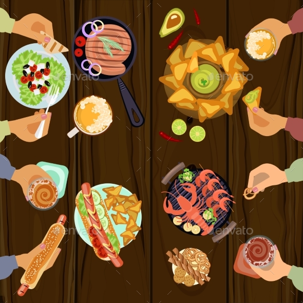 Persons Is Eating Lunch - Food Objects