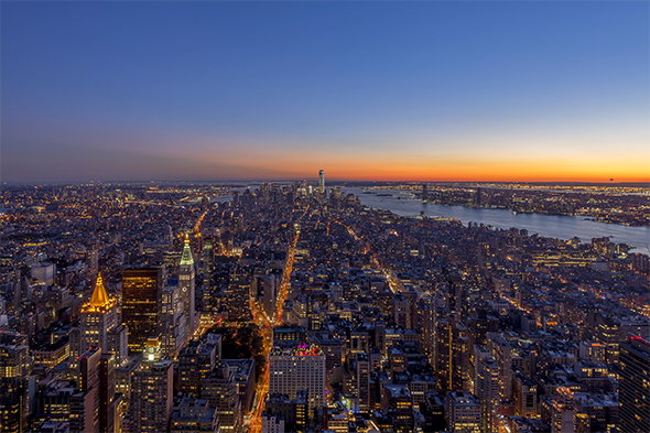 New York City, NY, USA - The South of Manhattan from Day to Night alt