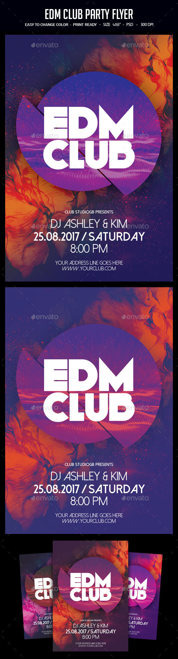 EDM Club Party Flyer - Clubs & Parties Events