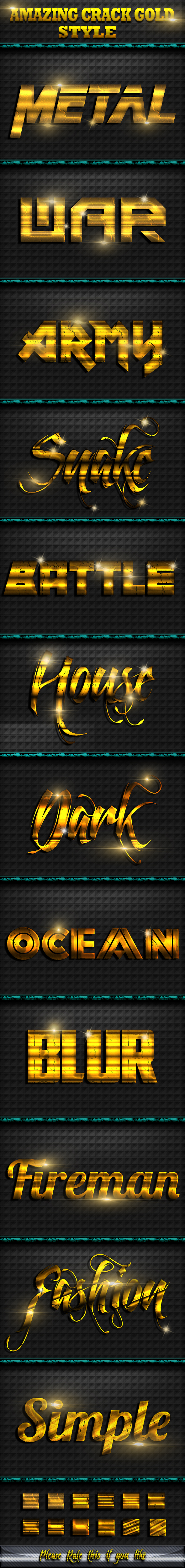Cracked Gold Style Text Effect - Text Effects Actions