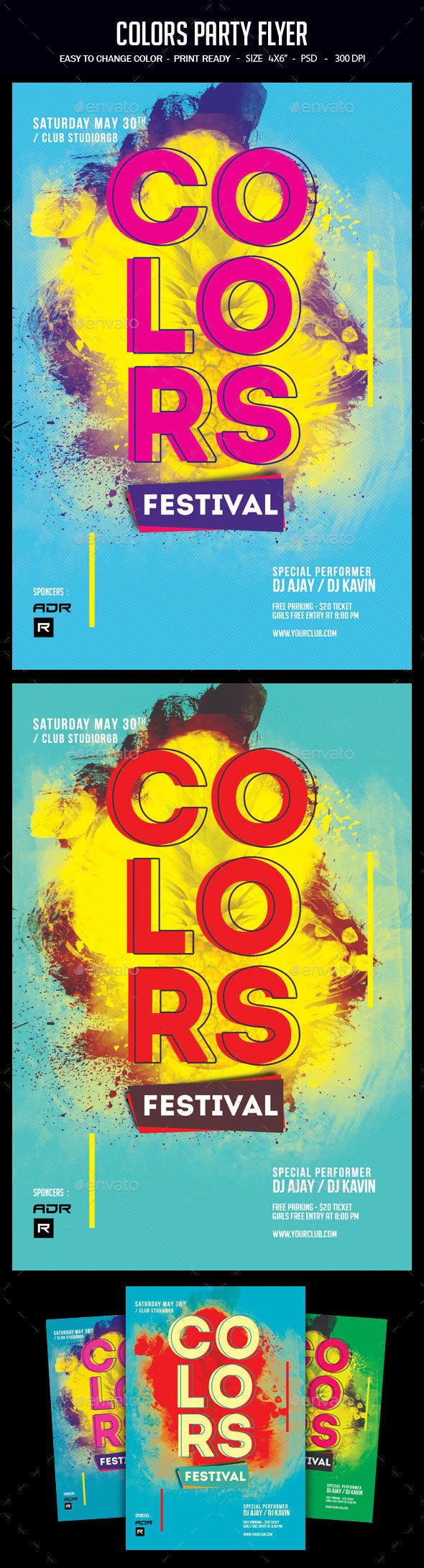 Colors Party Flyer - Clubs & Parties Events