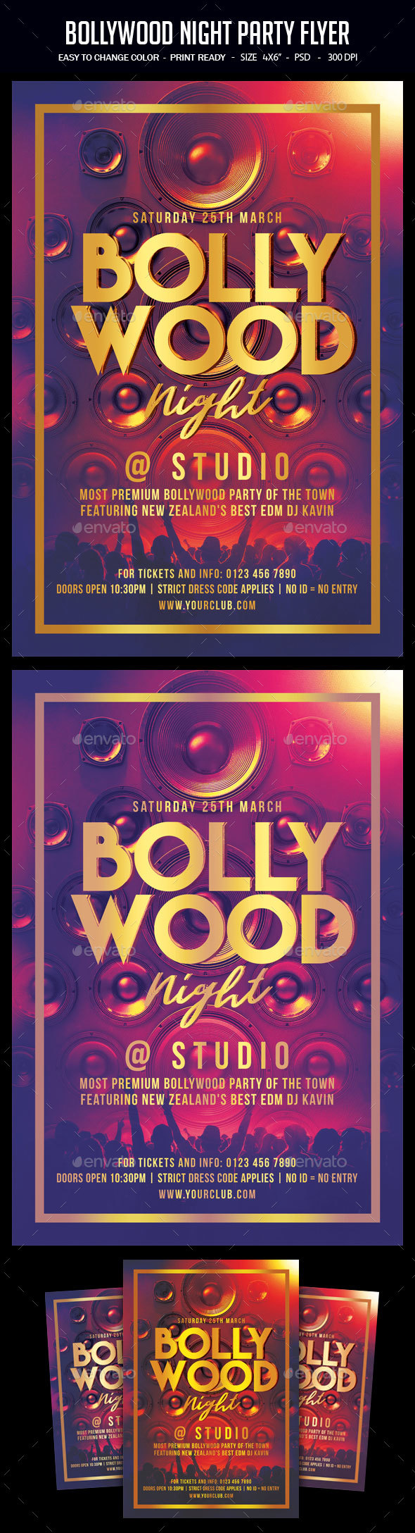 Bollywood Night Party Flyer - Clubs & Parties Events