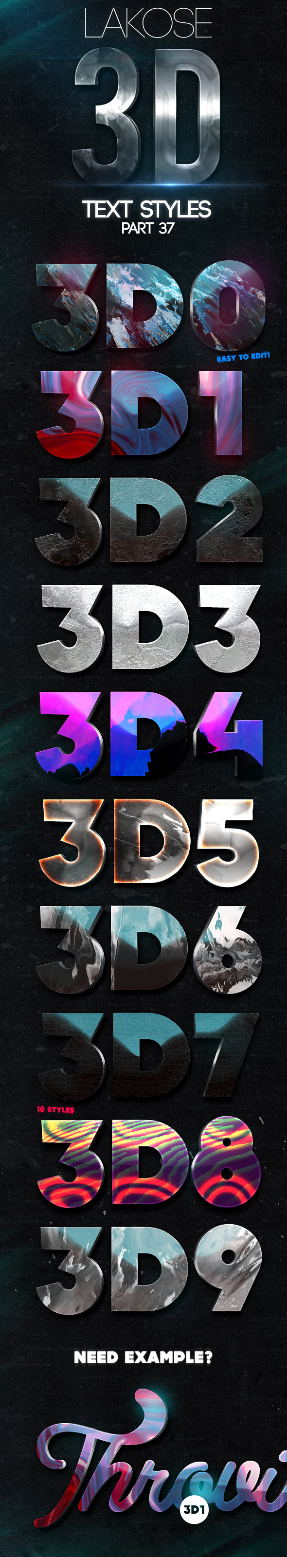 Lakose 3D Text Styles Part 37 - Text Effects Styles