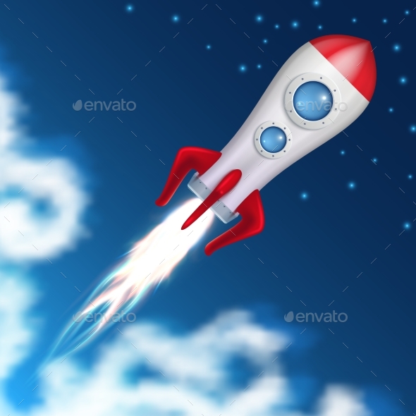 Space Rocket Takes Off - Man-made Objects Objects