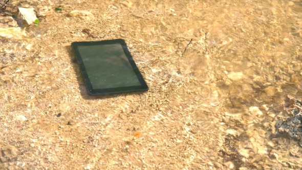 A Tablet on the Banks of the River Is Washed By the Wave alt