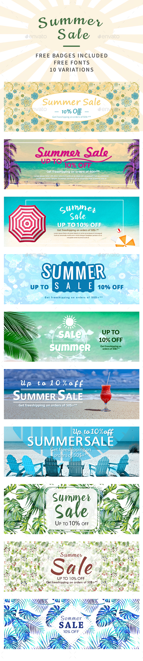 Summer Sale Banners - Banners & Ads Web Elements