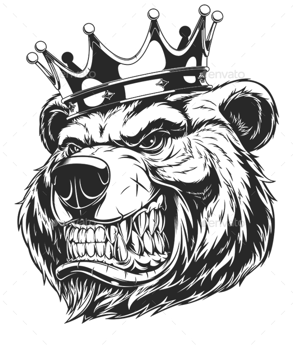 Head of a Ferocious Bear - Animals Characters