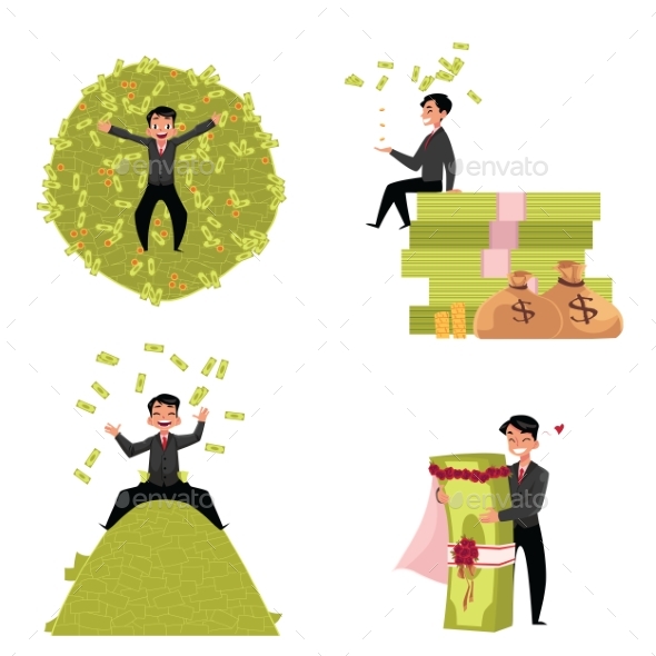 Businessman Marrying to Money - People Characters