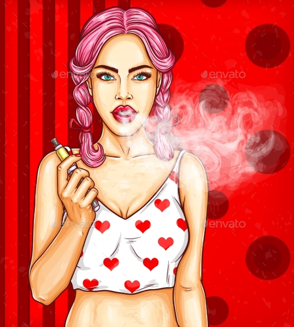 Vector Pop Art Pin Up Illustration - People Characters