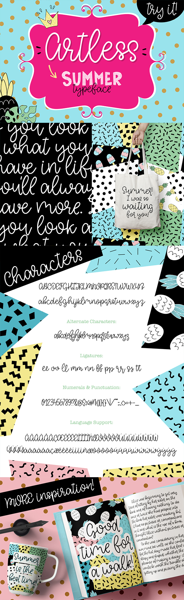 Artless Typeface - Summer Font - Calligraphy Script