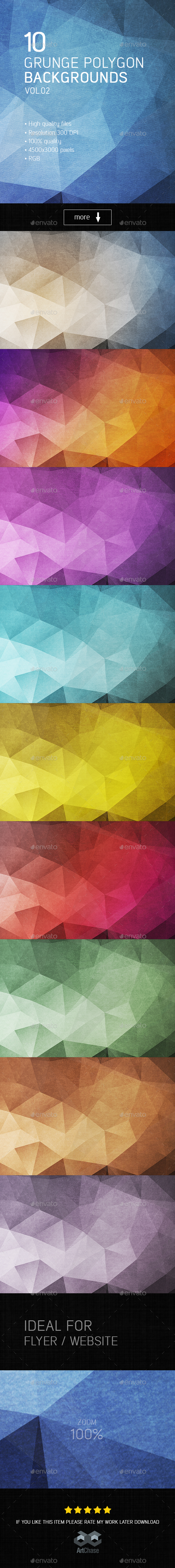 10 Grunge Polygon Backgrounds vol.02 - Urban Backgrounds