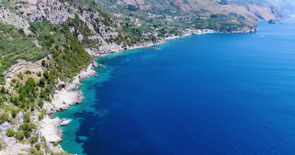 Mountains Panorama of Amalfi Coast in Italy