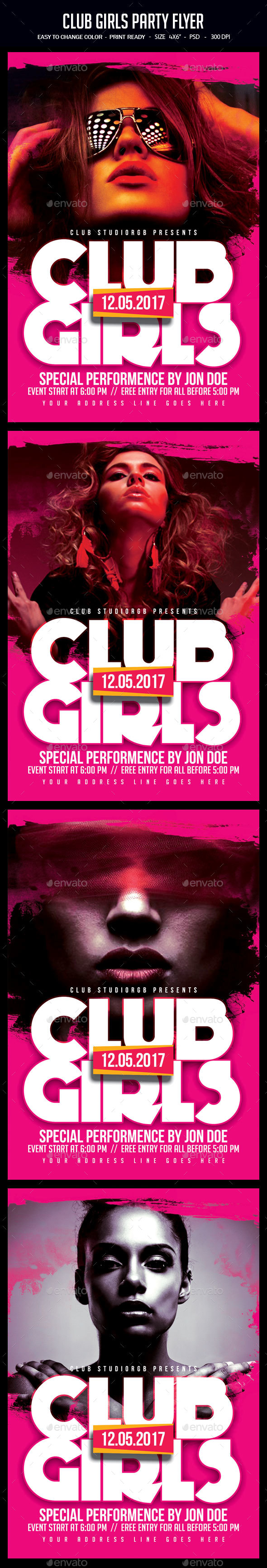 Club Girls Party Flyer - Clubs & Parties Events