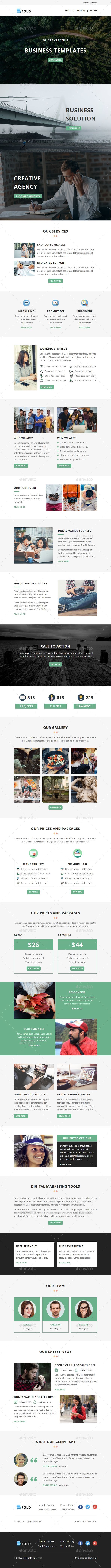 Fold - Email Newsletter PSD Template - E-newsletters Web Elements