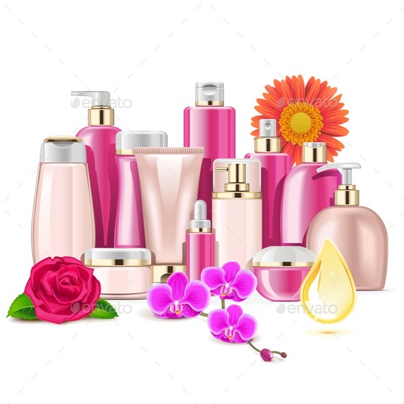 Vector Flower Cosmetics - Health/Medicine Conceptual