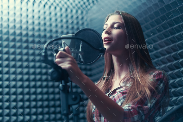 Attractive singer - Stock Photo - Images