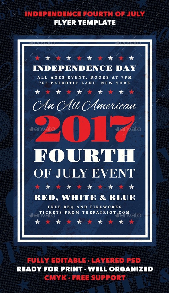 Independence - Fourth of July Flyer Template - Holidays Events