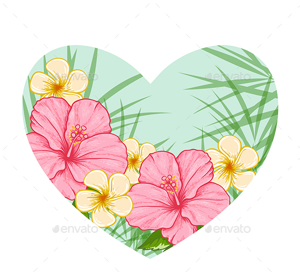 Green Heart of Tropical Flowers - Flowers & Plants Nature