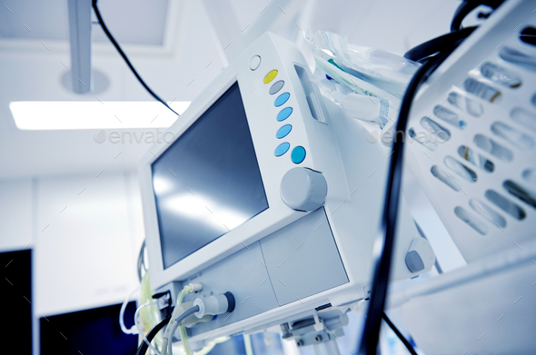 life support machine at hospital operating room - Stock Photo - Images