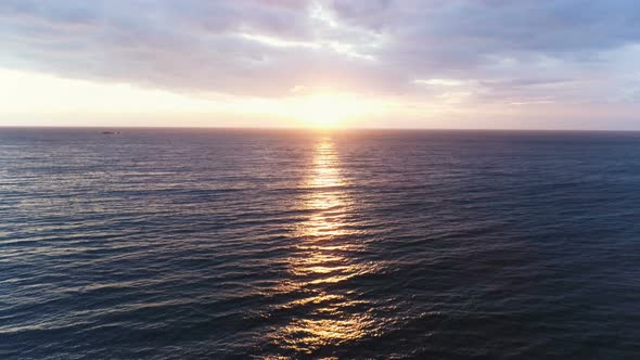 Sunrise Over The Ocean Aerial Footage
