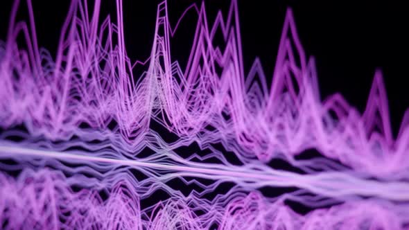 Sound Equalizer. Digital music sound wave footage. audio waveform abstract moving on black animation