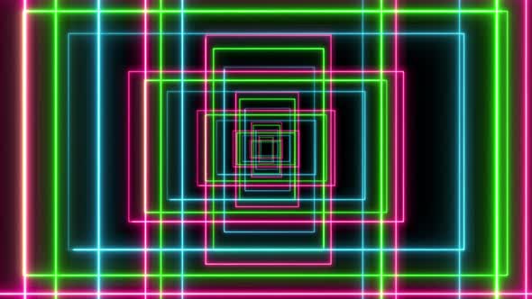 Neon tunnel background. neon line movement background animation. Vd 1596