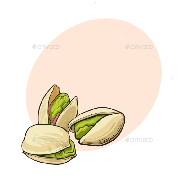 Group of Pistachio Nuts - Food Objects