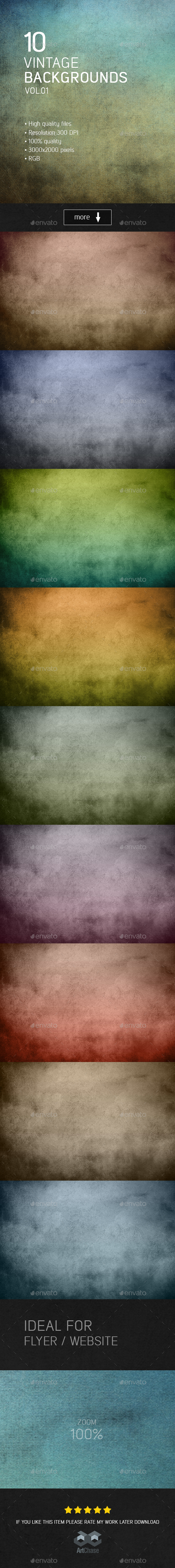 10 Vintage Backgrounds vol.01 - Patterns Backgrounds