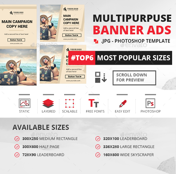 Multipurpose Web Banner Ads - Banners & Ads Web Elements