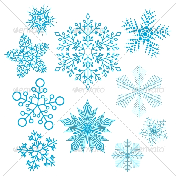 Vector set of snowflakes - Decorative Symbols Decorative