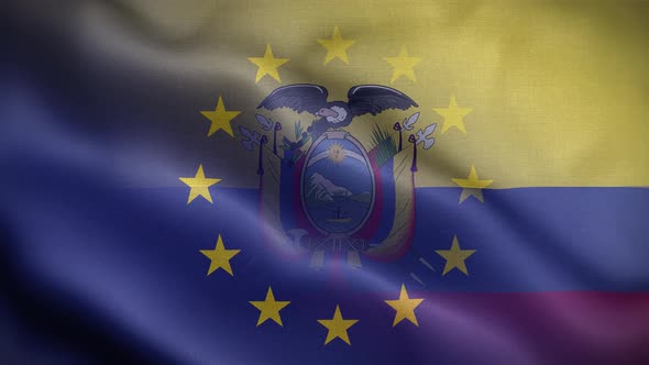 EU Ecuador Flag Loop Background 4K