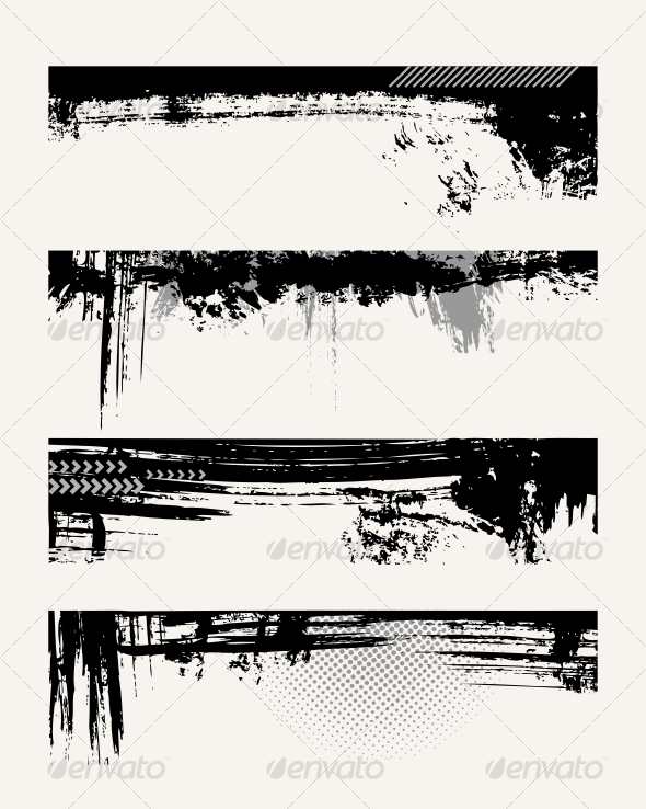 Set of grunge edges - Borders Decorative