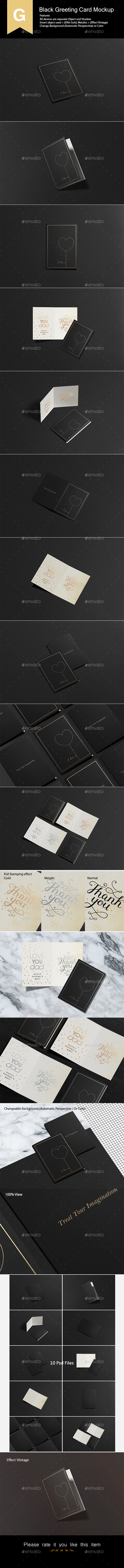 Black Greeting Card Mock-Up