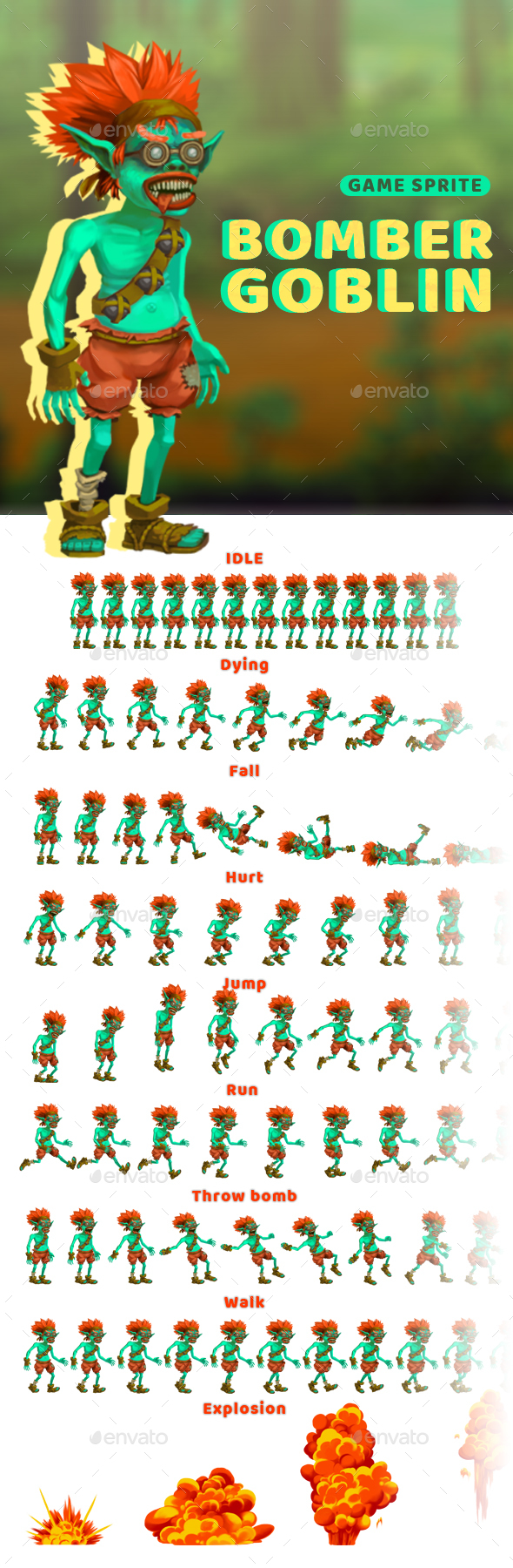 Bomber Goblin - Character Sprite - Sprites Game Assets