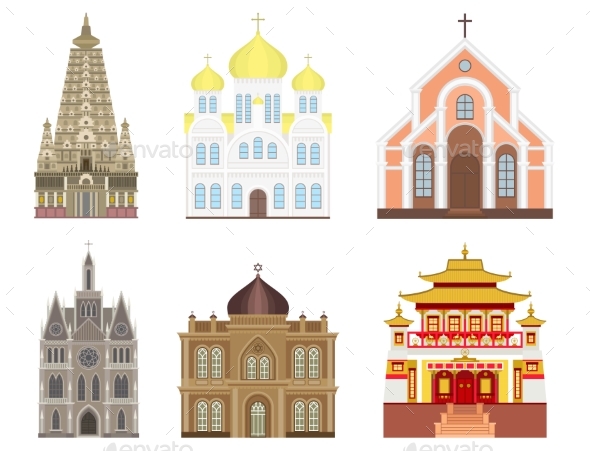 Cathedral Church Temple Traditional Building - Objects Vectors
