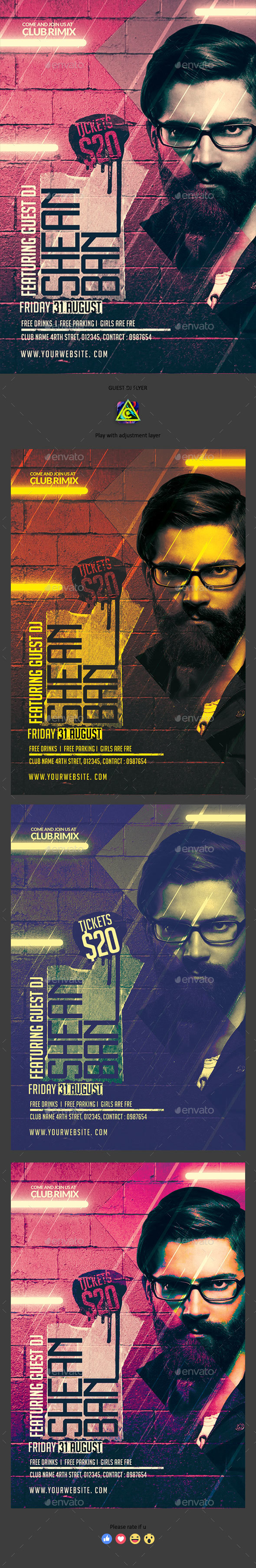 Guest DJ Flyer - Clubs & Parties Events