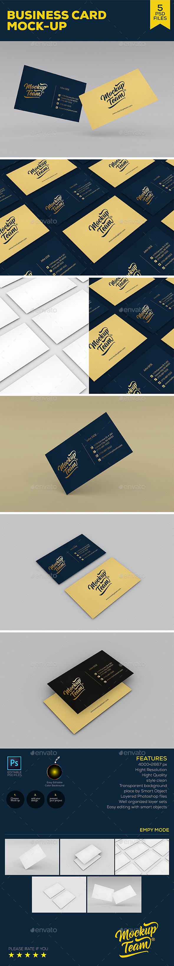 Business Card Mockup Template - Product Mock-Ups Graphics