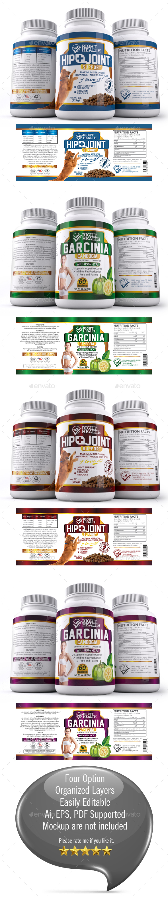 Supplement Label Template -017 - Packaging Print Templates