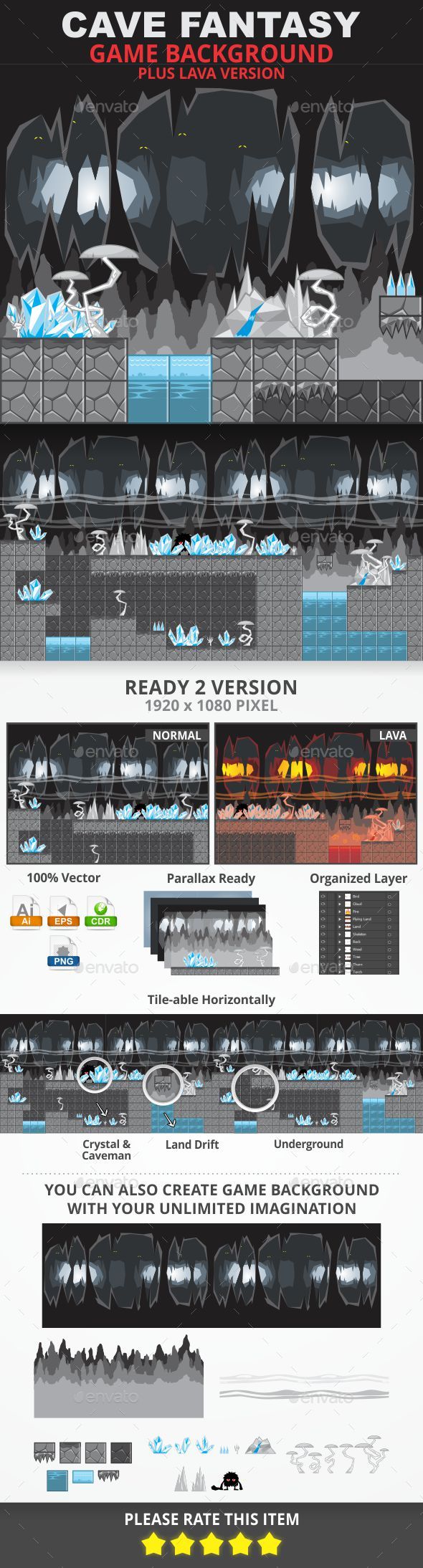 Cave Fantasy Game Background - Backgrounds Game Assets
