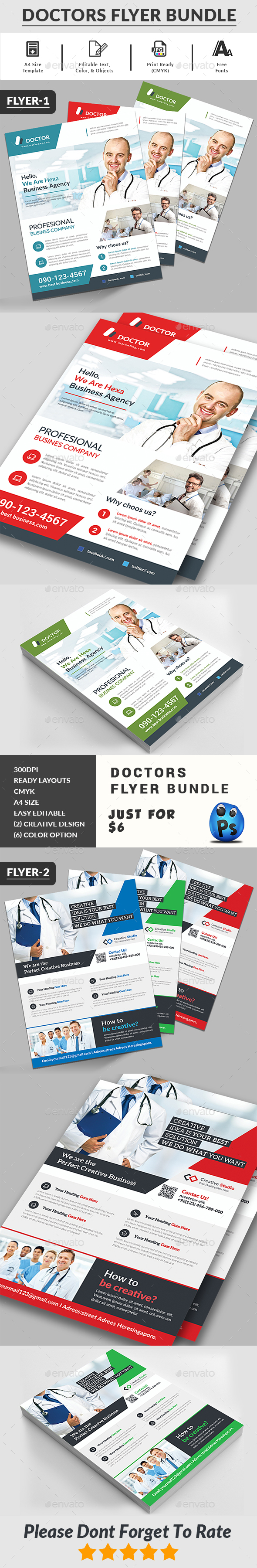 Doctors Flyers Bundle Templates - Corporate Flyers