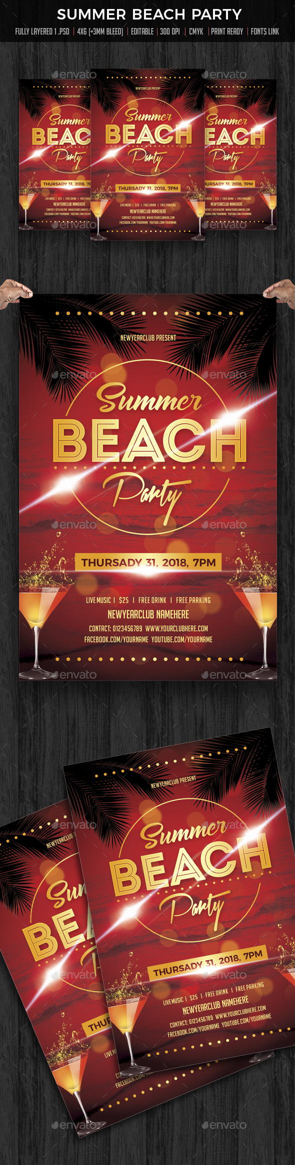 Summer Beach Party Flyer - Clubs & Parties Events