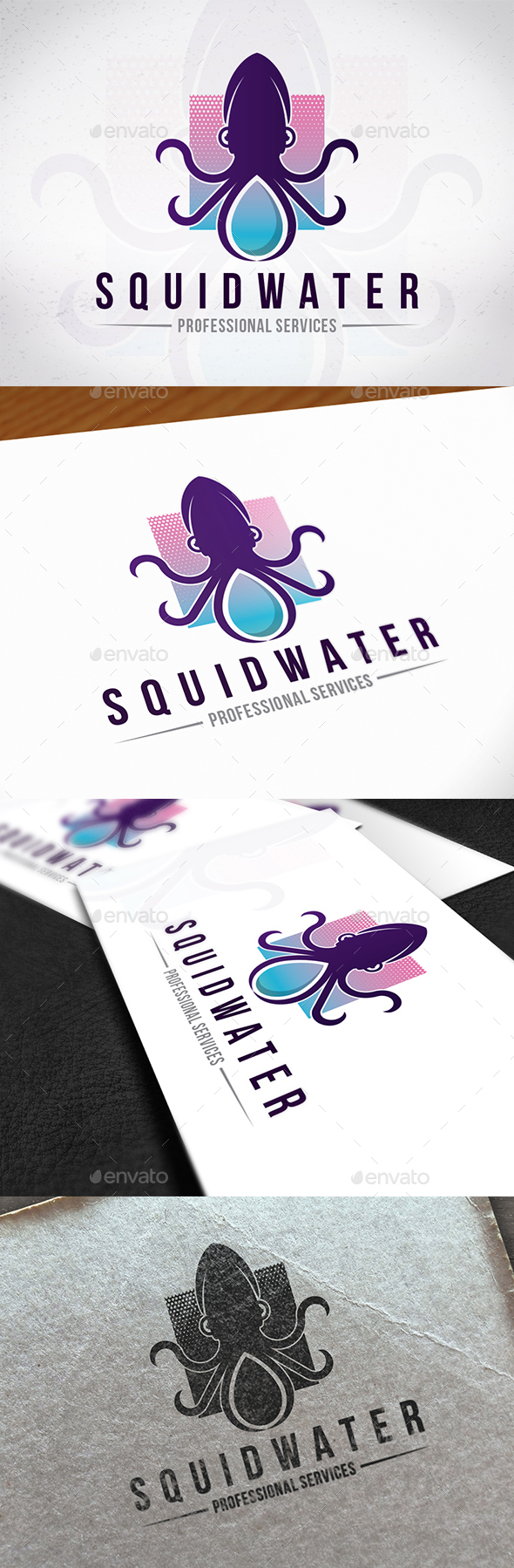 Squid Water Creative Logo - Animals Logo Templates