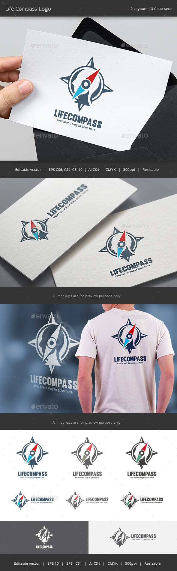Life Compass Logo - Vector Abstract