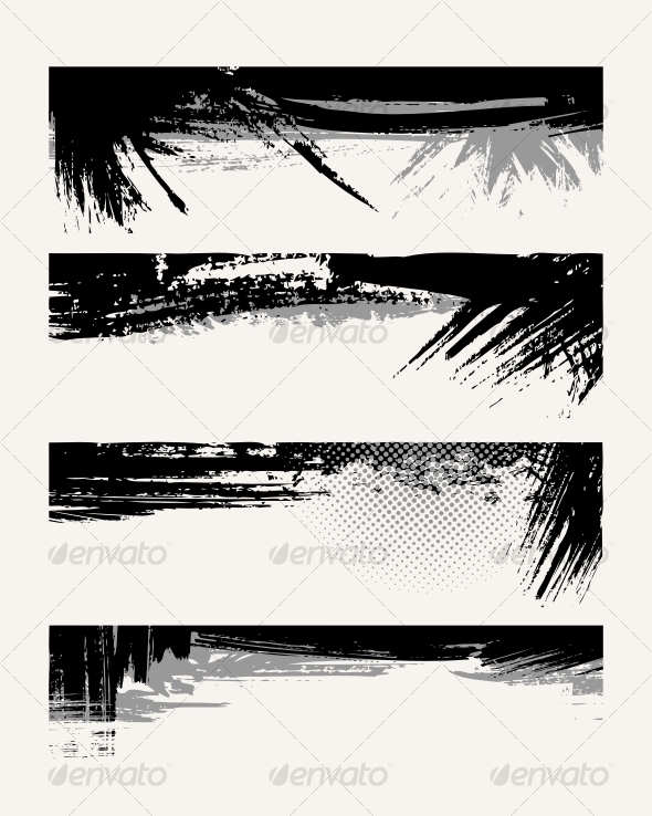 Set of grunge edges - Backgrounds Decorative
