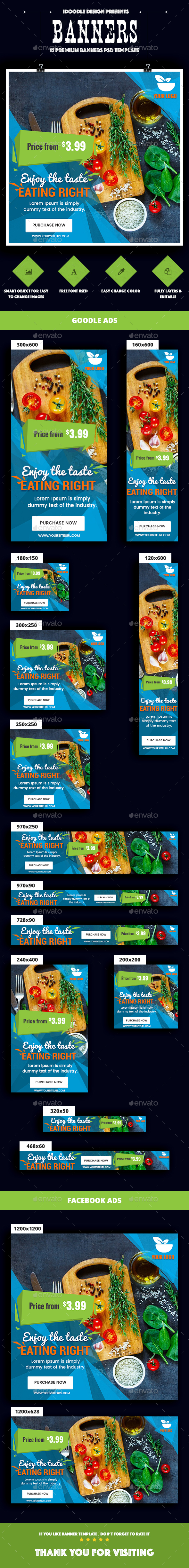 Food & Restaurant Banners Ad - Banners & Ads Web Elements