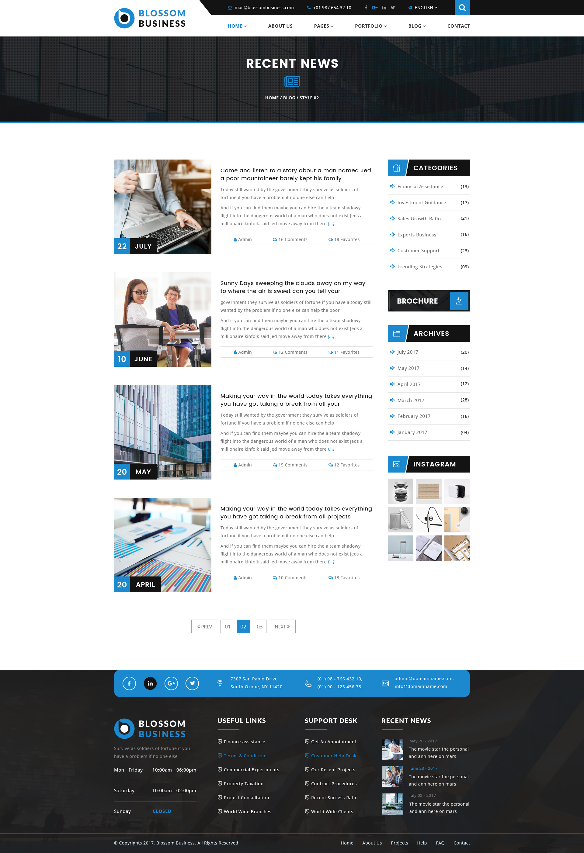 Blossom Business - Professional Business PSD Template